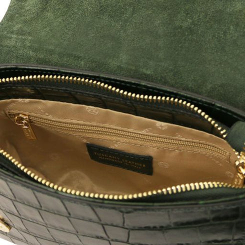 Croque - Croc print leather handbag